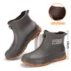 Zapatos de vadeo para hombre transfronterizos, Botas de lluvia antideslizantes, Zapatos de agua impermeables de tubo corto, Zapatos de goma de moda con suela gruesa para ciclismo y pesca al aire libre