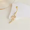 Anel de Umbigo de Cobra Micro-incrustado de Novos Produtos Transfronteiriços Tendência Europeia e Americana Spice Girls Joias Piercing Sexy Unha de Umbigo