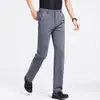 Calça Casual de Seda Gelada de Negócios Leve de Alta Qualidade para Homem, Verão, Fina, Não Amassa, para o Trabalho, Slim, Perna Reta, Calça de Estilo Ocidental, Temperamento