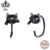 Venda Quente na Amazon Brincos Distintos Simples de Gatinho Fofo Prata Esterlina s925 Banhados a Ouro Negro Brincos de Animais para Mulheres Brincos