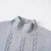 Ropa de punto europea de talla estándar para otoño e invierno, uso diario, casual para exteriores, color liso, jacquard de moda, cuello alto, suéter cálido para hombre