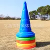 Cono Marcador Redondo de Fondo 52cm, Señales de Tráfico y Bloqueos, Obstáculo de Entrenamiento de Fútbol, Cono con Agujeros