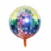 Globo de Pelota Redonda de Película de Aluminio Colorida Plateada Dorada Láser Transfronterizo Disco Ktv Fiesta de Cumpleaños Globo 4D de 22 Pulgadas Disco
