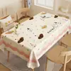 Mantel estilo crema, a prueba de aceite, impermeable, no necesita lavado, resistente al calor, cubierta de mesa de comedor de alta gama, nuevo modelo 2026, cubierta para mesa de café rosa