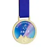 Medalla de metal de cristal medalla de oro personalizada juegos infantiles maratón carrera partido de baloncesto fútbol listado al por mayor