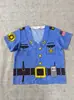 Camiseta de policía para niños de manga corta, atuendo para actuación de rol, uniforme de policía para niños, disfraz de Halloween