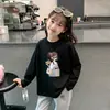 Nova Camiseta Infantil de Bebê para Primavera e Outono Roupas da Moda para Crianças Roupas de Outono para Meninas Camiseta de Manga Longa Camada Base Algodão Puro Top para Meninas