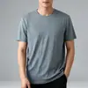 Camiseta de Hielo de Seda de Alta Elasticidad Seis Dimensiones Haichetui para Hombre, Fresca de Verano con Estampado Deportivo Casual de Cuello Redondo y Manga Corta para Hombre 2Y317