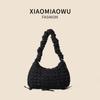 Nuevo Bolso Nube Plisado con Patrón de Burbujas Bolso Cruzado Casual para Mujer que Combina con Todo Bolso de Hombro con Cordón y Lazo para el Trabajo y los Desplazamientos