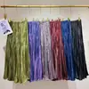 Saia Pregueada Miyake Fashion com Barra Larga, Estilo Suave, Saia Evasê Moderna, Saia Longa Pregueada Emagrecedora