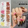 Acessórios de Arte para Unhas Desenho Animado 12 Grades Mistos Fofos Preto e Branco Clássico Gato Kt Tartaruga Estéreo Resina Decorações para Unhas