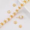 Oro de 18K para Conservación del Color 8 mm Flor de Ciruelo de Cinco Pétalos Engrosado Base de Accesorios con Cuentas Tapa de Flor Gruesa de Cobre Chapado en Oro Recibo