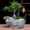 Aspargos, vaso de flores carnudo, forno Ge, Zen, roxo, areia, ouro, ornamentos de cerâmica, criativo, micro paisagem, planta, pequena combinação de vasos de plantas