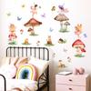 Ms336 Calcomanía de Pared Decorativa de Animales Mariposa Hongo de Dibujos Animados Sala de Estar Decoración de Habitación Calcomanía de Pared Autoadhesiva