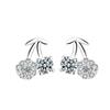 Nuevo concepto de pendientes de cereza con diamantes en plata de ley s925 para mujer, estilo coreano, Mori Sweet, pequeños y sencillos accesorios creativos.