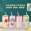Taza de Vidrio de Borosilicato Alto de 500ml para Coca-Cola con Popote de Vidrio, Taza de Agua Simple para el Hogar, Resistente a Altas Temperaturas, Taza para Bebidas, Taza de Café