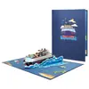 Tarjeta de felicitación tridimensional hecha a mano para viajes de jubilación universal creativa, Tarjeta de regalo de vacaciones de verano en la playa, Regalo universal de cumpleaños