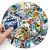100 adesivos originais de grafite de pesca personalizados transfronteiriços pintados à mão não infratores decorativos para copo d'água, celular, caixa de pesca