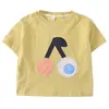 Camiseta de Manga Corta para Niños Niños Verano Algodón Puro 2026 Nueva Ropa de Verano Bebé Dibujos Animados Hombro Caído Top para Niñas