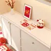Mantel para Mesa Aparador de Año Nuevo 2026 Modelo Nuevo Año del Caballo Alfombrilla Protectora para Encimera de Mueble de TV Alfombrilla Roja Anti-Suciedad para Zapatero para el Año Nuevo