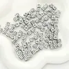 Cuentas de acrílico con letras del alfabeto inglés cuadradas plata antigua DIY pulsera de cuentas hecha a mano collar accesorios de joyería material