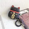 Aplicable a cubierta protectora para auriculares Bluetooth inalámbricos Apple Airpods 1ª/2ª generación caricatura china gato lindo femenino