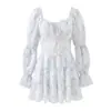 Vestido Largo de Gasa con Estampado de Tinta Romántico Retro Estilo Francés con Lazos y Volantes para Mujer, Nuevo Vestido Corto Primavera 2026
