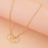 Collar de cadena con tres anillos circulares clásicos de Amazon, estilo europeo y americano, para mujer
