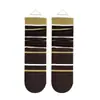 Nuevos calcetines a rayas de bloques de color otoño e invierno para mujer, calcetines apilados de encaje con lunares verde café, calcetines versátiles de moda japoneses de media pantorrilla