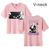 Camiseta de manga corta con cuello en V para mujer con estampado periférico de animación de batalla de hechizos de Jujutsu Kaisen transfronterizo