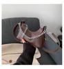 Moda simple Invierno Fresco cadena 2023 Estilo occidental nuevo bandolera texturizada color sólido hombro bolso cuadrado pequeño para mujeres