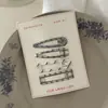 Paquete de 4 ~ Pinzas de Pelo Coloridas Estilo Coreano de Puntos y Gotas de Agua Dulces para Niñas, Pinzas para Flequillo, Pinzas Laterales Dulces