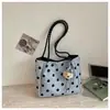 Bolso Tote de Lunares de Nuevo Estilo Transfronterizo para Mujer, de Aspecto Elegante, Bolso de Mano Elegante y Único, Bolso de Hombro, Bolso para el Trabajo y el Ocio