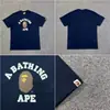 Marca da moda atacado transfronteiriço para comércio exterior Amazon: camiseta de manga curta tubarão de alta resistência, camiseta cabeça de macaco BAPE