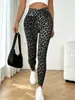 Fornecimento exclusivo transfronteiriço: Calça de ginástica com estampa de leopardo estilo europeu e americano, cós cruzado, modeladora e de alta elasticidade, legging longo, disponível para dropshipping
