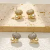 Brincos de Pérola com Zircônia de Alta Qualidade Moda Versátil Brincos de Luxo Leve Acessórios de Trabalho Femininos