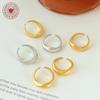 Anillo abierto de titanio y acero con baño de oro de 18 quilates, diseño minimalista asimétrico transfronterizo, superficie lisa, arco, no se decolora, anillo para mujer de temperamento único