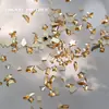 Pedras Strass Mini Flat-Back Populares para Nail Art na Cor Champagne, em Formato de Coração, Gota, Marquise e Cristais Irregulares, Decorações Deslumbrantes e Versáteis para Nail Art