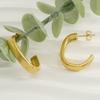Pendientes Transfronterizos de Acero Inoxidable Moda Europea y Americana Minimalistas Estampados en Forma de C Acero de Titanio Oro de 18k Pendientes de Celebridad de Internet Pendientes