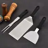 Pala para Bistec de Acero Inoxidable Pala para Freír Teppanyaki Pala para Cocinar Engrosada Herramienta de Mano para Panqueques Pala para Pizza