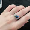 Anillo de elefante retro personalizado para hombre y mujer, artesanía Leng linlang tradicional estilo chino esmalte plata de ley s925