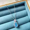 Collar de acero de titanio con cadena para clavícula femenina, imitación de calcedonia de hielo alta natural, Buda, accesorios de regalo de cumpleaños avanzados, venta al por mayor en vivo