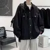 Chaqueta de mezclilla para hombre, estilo retro de otoño, chaqueta casual de trabajo fresca y elegante, marca trendy de Instagram, versátil para adolescentes, con cuello de solapa