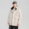 Inverno 2025 Novo Original 90% Novo Padrão Nacional Penugem de Pato Branco Versátil Fashionável Jaqueta Corta-vento para Exterior Tendência