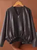 26 Nueva Chaqueta de Cuero Holgada Estilo Casual Otoño e Invierno Batman para Mujer, Versátil Ajustada Manga Larga Suave Cuero Top Tendencia