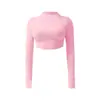 Ropa de yoga para mujer, camiseta deportiva ajustada de manga larga, ropa de entrenamiento de fitness, top corto ajustado que expone el ombligo, nuevo de otoño