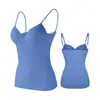 Camisola sexy de modal con cuello en V y copas integradas, lencería hermosa de espalda en forma de U para tallas grandes para mujer