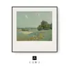 Pintura em Madeira Natural Estilo Nórdico, Pintura Decorativa Fresca e Simples para Sala de Estar, Pintura a Óleo de Paisagem Artística, Arte de Nicho para Parede de Sala de Jantar