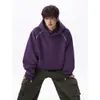 Hasselblad Diseño de Línea Sudadera con Capucha Vintage Lavada con Arena de Peso Pesado Ropa Exterior Holgada de Talla Grande para Adolescentes Marca de Tendencia