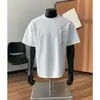 Nueva camiseta de manga corta para hombre, estilo coreano de verano, moderna, sencilla, de media manga, estilo Hong Kong, holgada, informal, de marca, de moda.